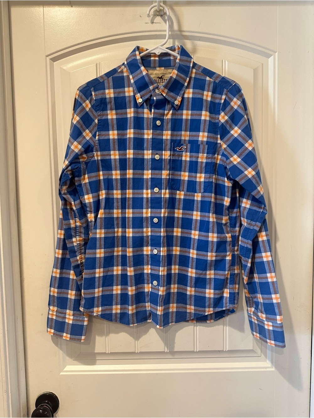 Hollister Men's Blue Plaid Button-Down Shirt Size S